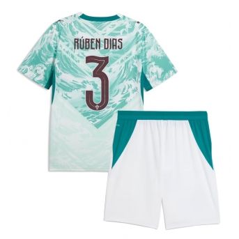 Billige Fotballdrakt Portugal Ruben Dias #3 Replika Bortedraktsett Barn VM 2026 Kortermet (med bukser)